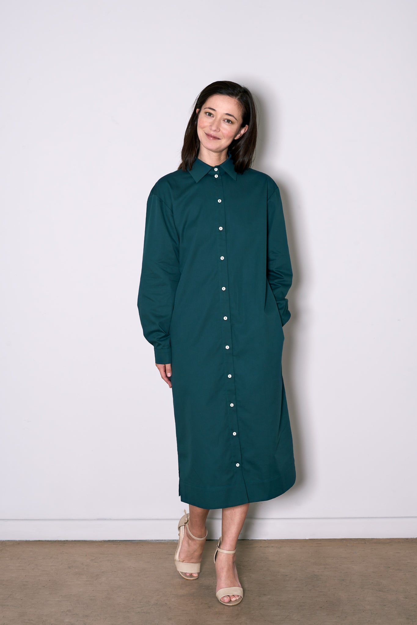 SIMPLE SHIRT DRESS green