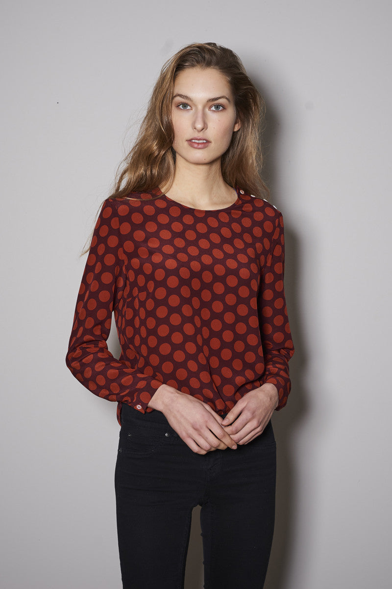 HALF MOON BLOUSE red dots