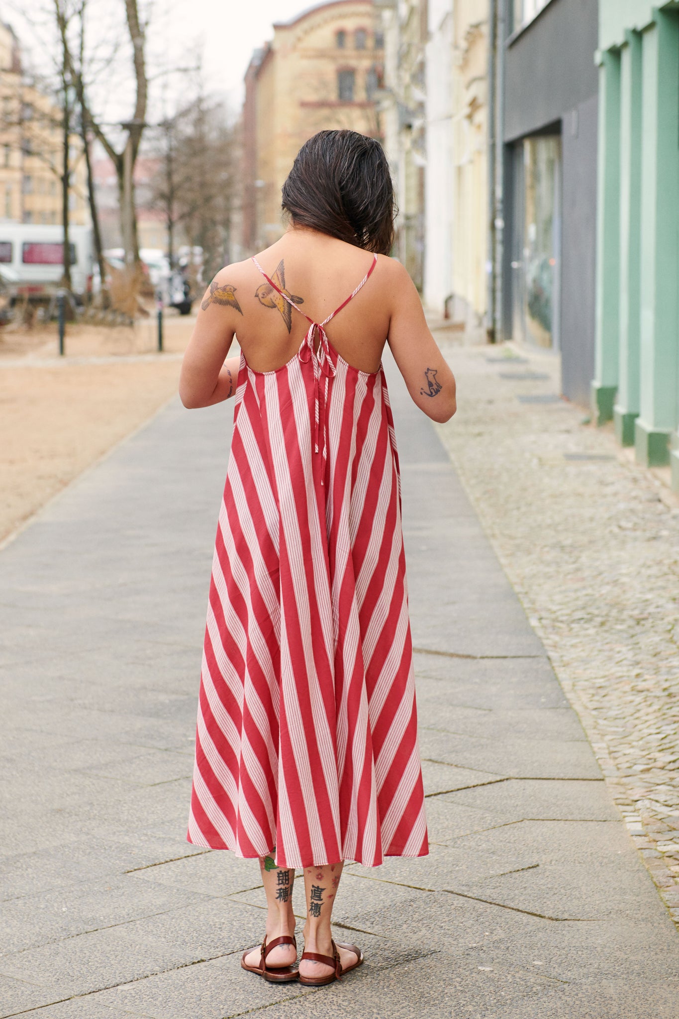 SIMPLE SAVANNA DRESS red stripes